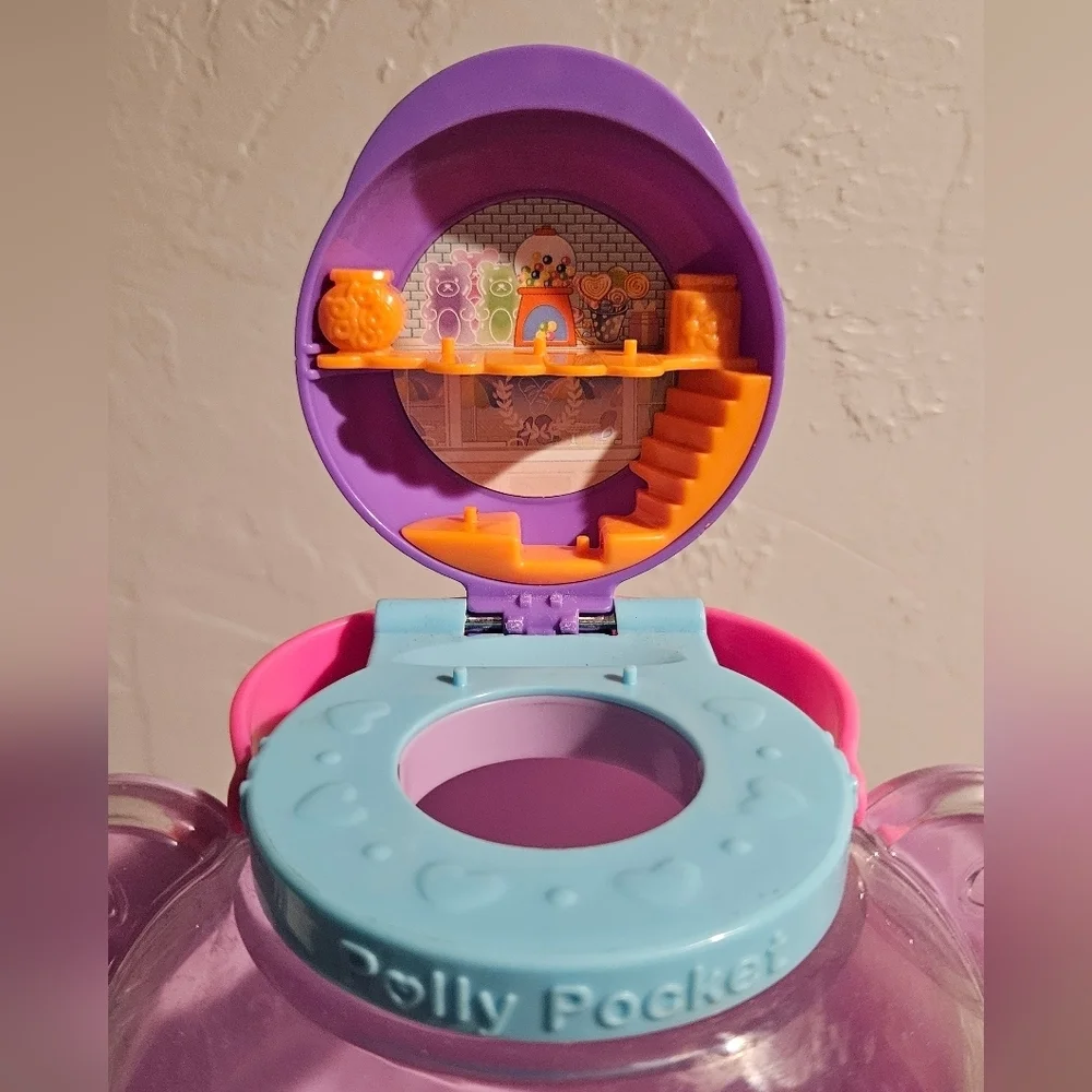 Polly Pocket Pink and Purple Bear Gumball Machine Fashion Doll Playset Mattel